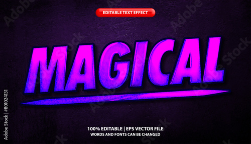 Magical editable text effect template, shiny futuristic action movie metal typeface, premium vector