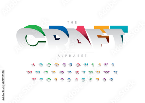 Vector of stylized modern font and alphabet