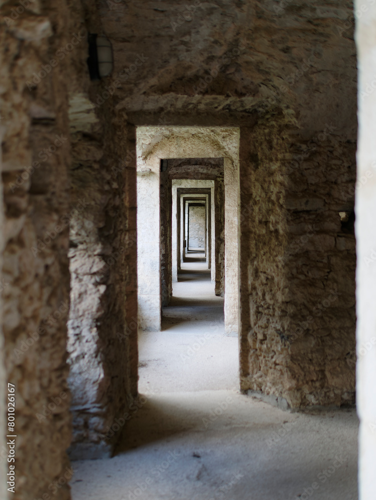 Detail of the interior of the Malaspina Castle in Massa in Tuscany