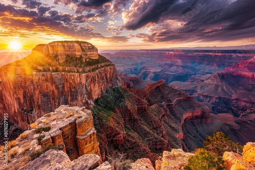 Canyon at Sunset: Wotans Throne & Cape Royal - Explore the Scenic Desert Landscape photo