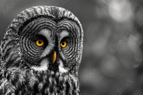 Great Gray Owl - The Phantom of the North. Majestic and Mysterious Wildlife Bird of Prey