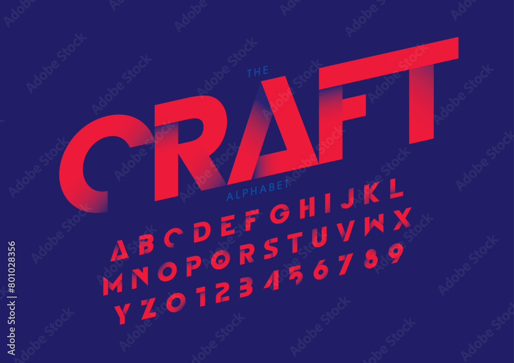 Vector of stylized modern font and alphabet Vector of stylized modern font and alphabet