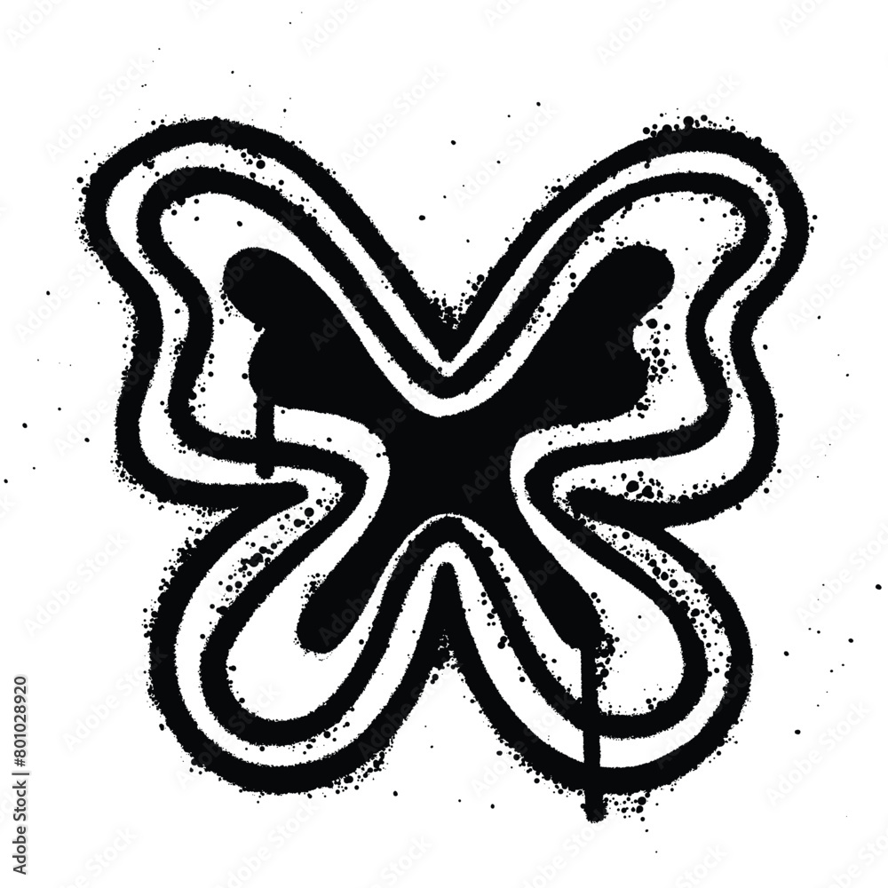 Graffiti spray butterfly isolated on white background Graffiti spray butterfly isolated on white background
