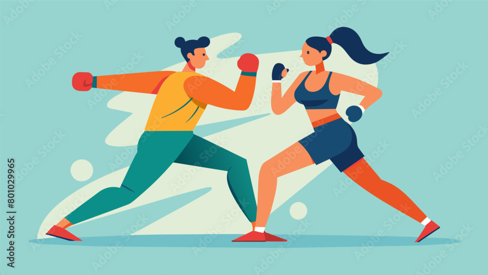 Moving in sync a fighter and their partner alternate between pad work and body strengthening exercises to enhance overall performance. Moving in sync a fighter and their partner alternate between pad work and body strengthening exercises to enhance overall performance.