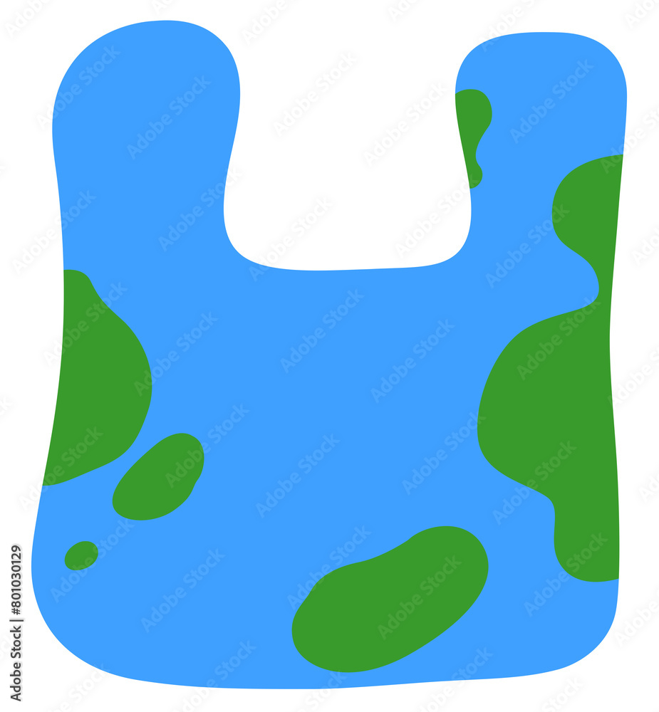 This is an illustration of a plastic bag with a picture of the Earth. This is an illustration of a plastic bag with a picture of the Earth.