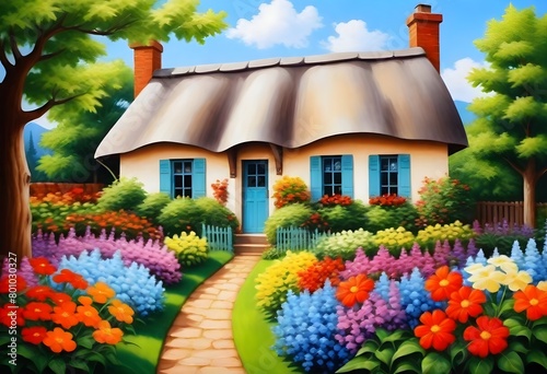 Charming, quaint cottage garden with blooming flowers 2 (44)