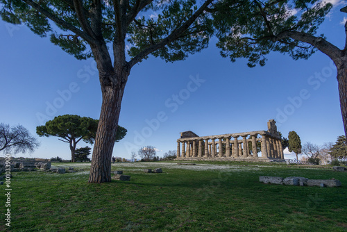 Temple of Athena also known as Temple of Ceres at famous Paestum Archaeological UNESCO World Heritage Site, Province of Salerno, Campania, Italy photo