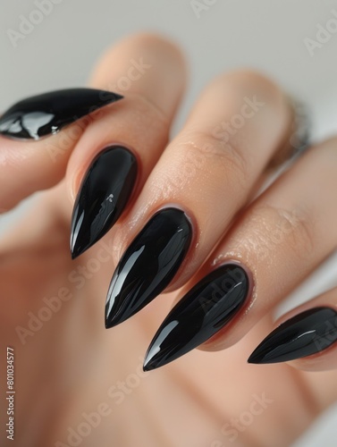 black gel nail polish.