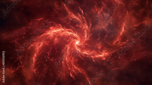 A swirling nebula of deep crimson, with wispy tendrils and pockets of darker and lighter shades