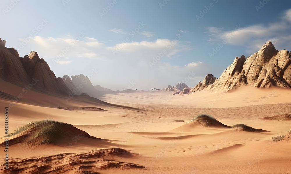desert landscape with shifting sand dunes jagged rock desert landscape with shifting sand dunes jagged rock