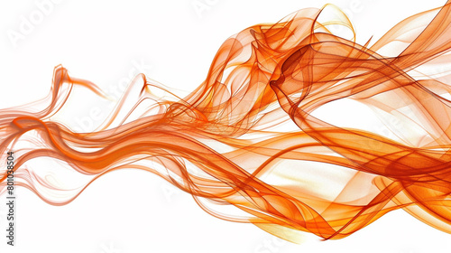 Dynamic copper orange swirls dancing with energy, symbolizing vitality and creativity, isolated on solid white background." © Hamza
