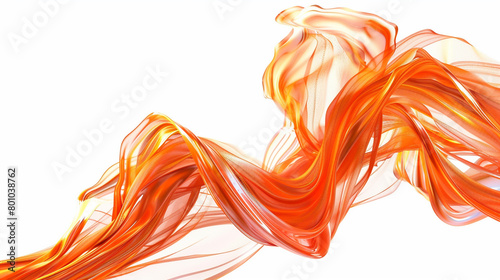 Dynamic copper orange swirls dancing with energy, symbolizing vitality and creativity, isolated on solid white background."