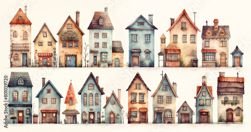 Miniature House Fantasy Pictures - Paint Children's Book Illustration Style