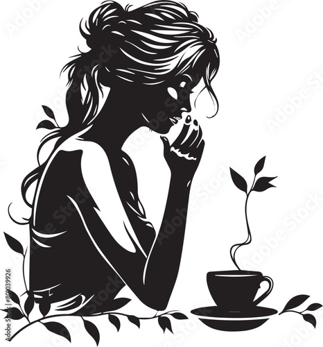 girl with a cup of coffee