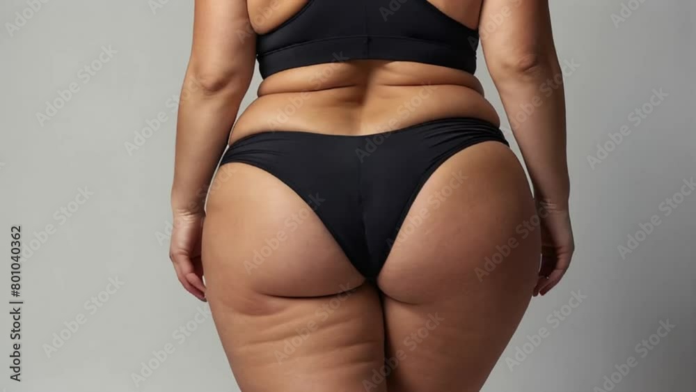 Overweight woman in lingerie