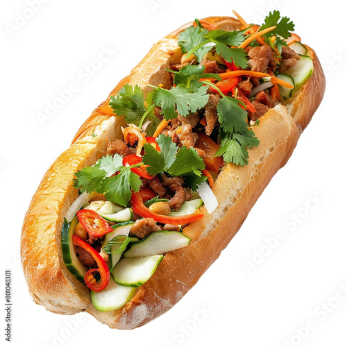 Pork Banh Mi Delight: A Fusion of Zesty Pickled Veggies & Fresh Cilantro