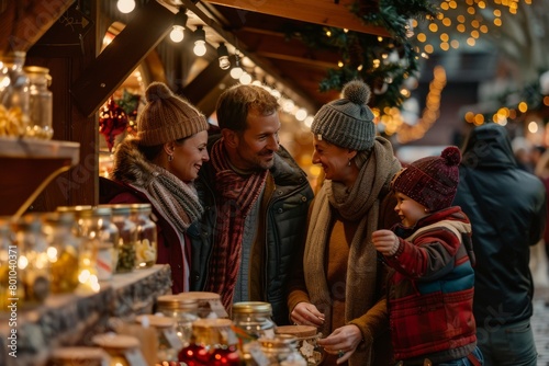 Christmas market walk with family