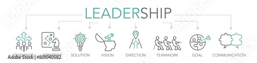 leadership two-tone Thin Line Banner 