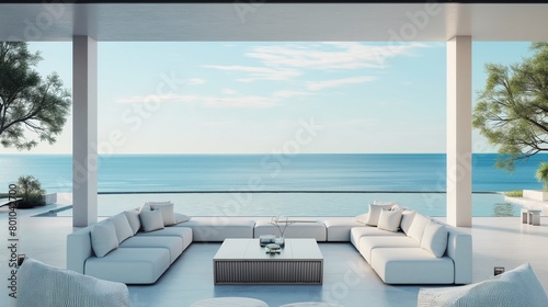 A Living Room Balcony With Ocean View.