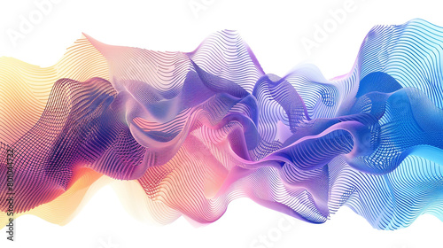 Dive into the depths of the unknown and unlock the secrets of the universe with adventurous gradient lines in a single wave style isolated on solid white background