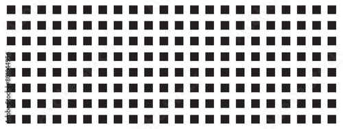 Repeating black squares on white background. Perforated texture. Pegboard, radiator or speaker grill surface. Mosaic wall or floor pattern. Simple minimalist walllpaper. Vector graphic illustration photo