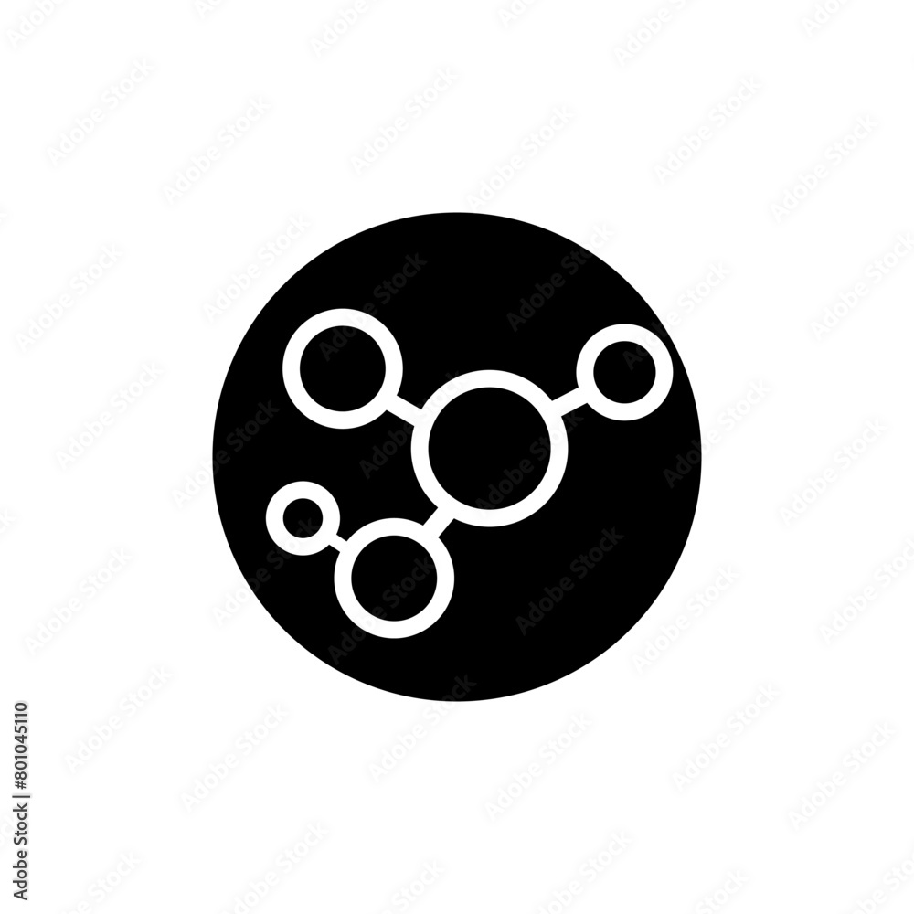 Molecule Icon vector. Chemistry illustration sign. Scientific symbol. Chemical bonds logo.