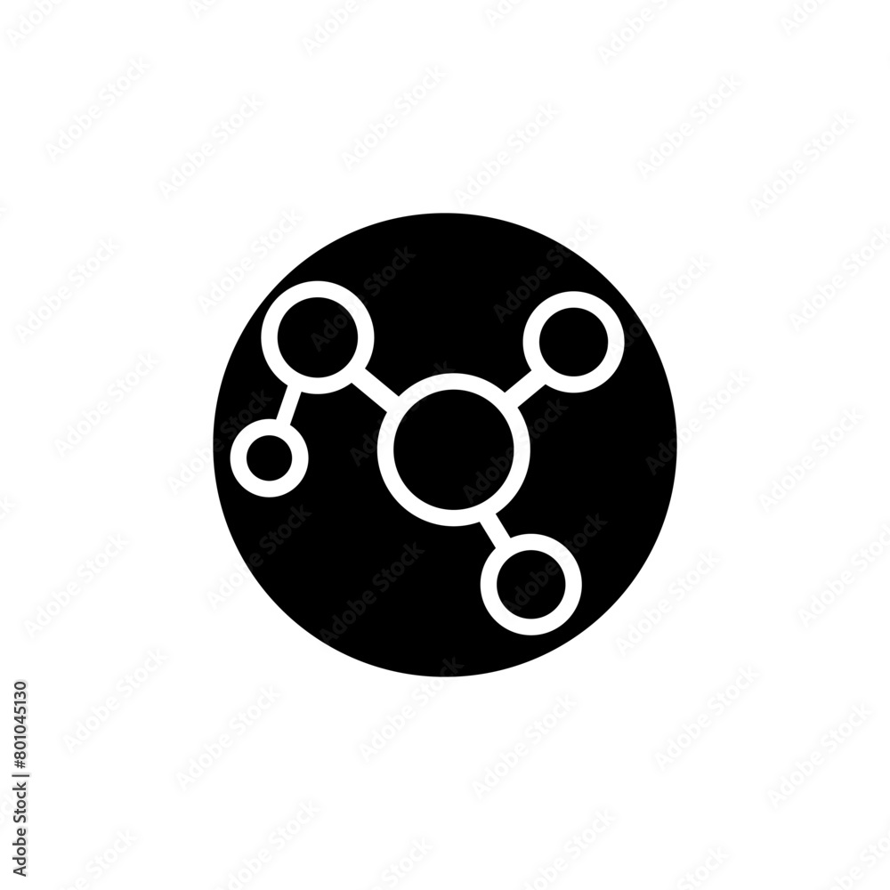 Molecule Icon vector. Chemistry illustration sign. Scientific symbol. Chemical bonds logo.