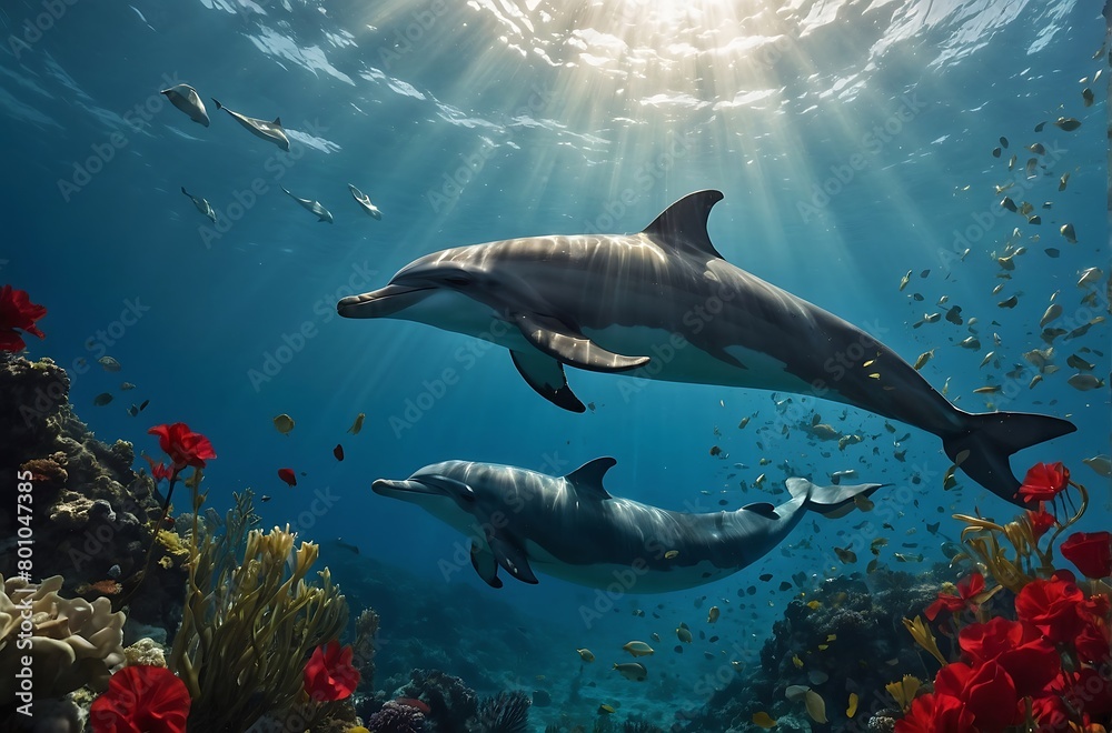 shark Dolphin Delight A Romantic Underwater Serenade shark Dolphin Delight A Romantic Underwater Serenade