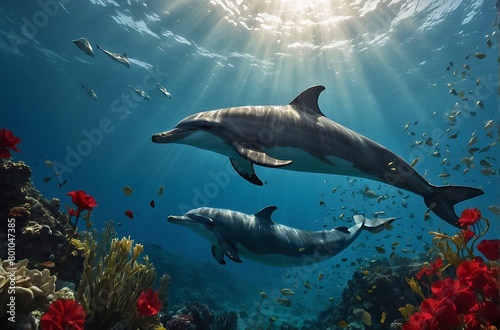 shark Dolphin Delight A Romantic Underwater Serenade © Dove