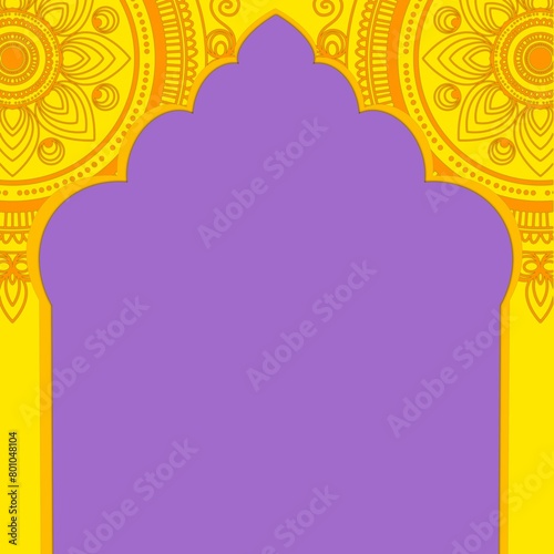 Indian Arch Pattern Purple Gold -  Indian Festival - Diwali, Navaratri, Ganesh Chaturthi, Rakshna Bandhan