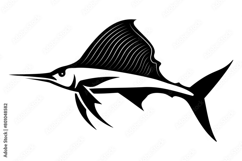 Sailfish marlin silhouette. Vector illustration Sailfish marlin silhouette. Vector illustration