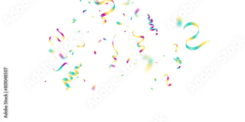 Colorful confetti background falling. Vector illustration for carnival party.