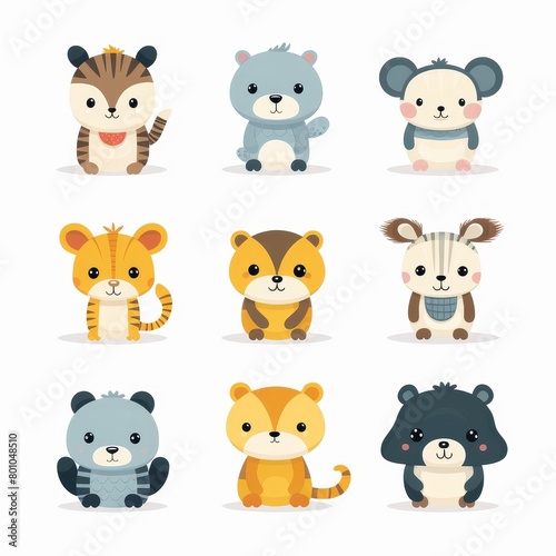 Collection of Adorable Cartoon Animal Characters