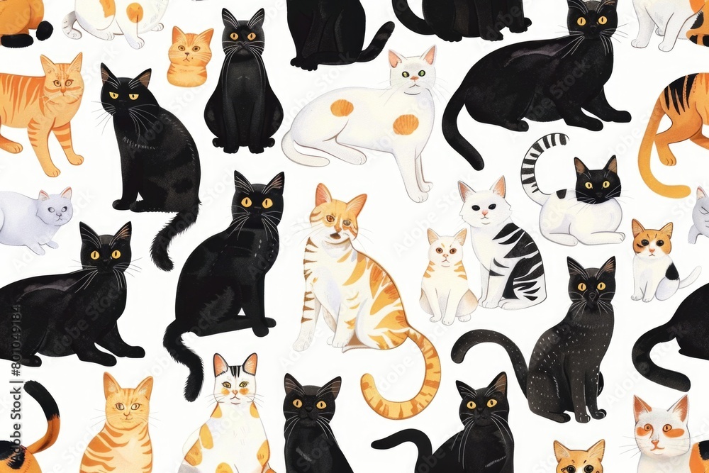set of different cats