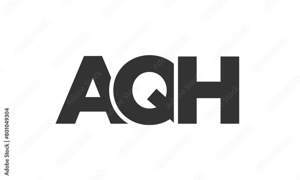 AQH logo design template with strong and modern bold text. Initial based vector logotype featuring simple and minimal typography. Trendy company identity.