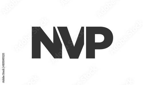 NVP logo design template with strong and modern bold text. Initial based vector logotype featuring simple and minimal typography. Trendy company identity.