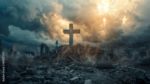 Breakdown of religious institutions leads to nihilism amidst catastrophic phenomena photo