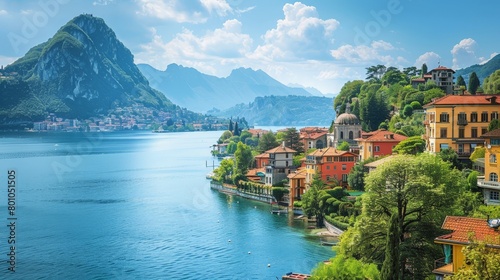 Lugano Lakeside Setting Skyline photo