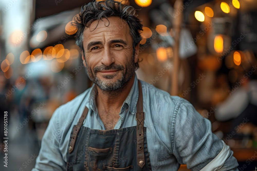 Man in Market Portrait with Soft Lighting Man in Market Portrait with Soft Lighting