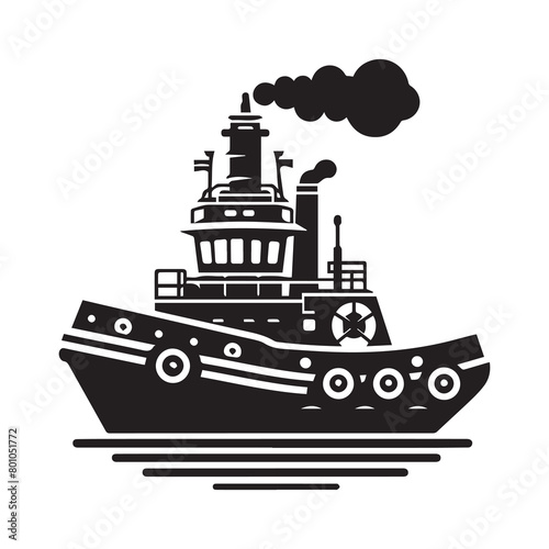 Tugboat shipping logo icon isolated 