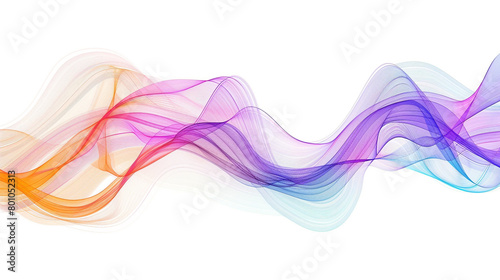 Delve into the wondrous world of digital evolution with magical gradient lines in a single wave style isolated on solid white background