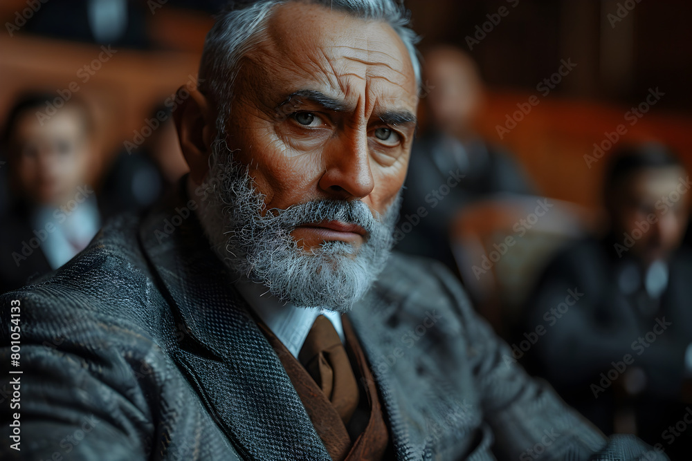 An Older Man in Court Styled in Gritty Hollywood Glamour An Older Man in Court Styled in Gritty Hollywood Glamour