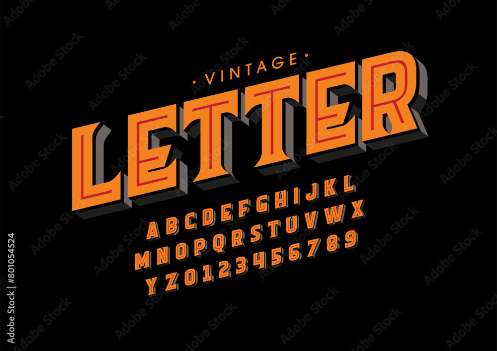 Vector of stylized modern font and alphabet Vector of stylized modern font and alphabet