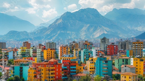Tirana Colorful Buildings Skyline