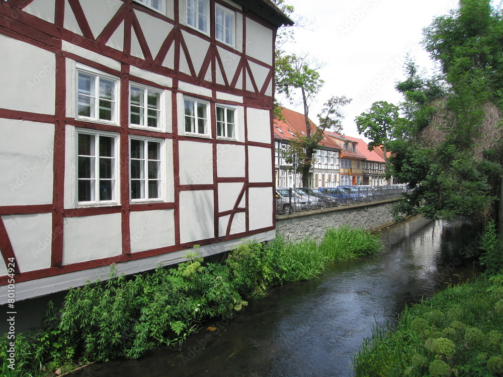 Jeetze in der Reichestraße in der historischen Stadt Salzwedel in der Altmark in Sachsen-Anhalt