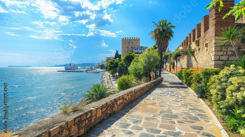 Thessaloniki Byzantine Walls Skyline photo