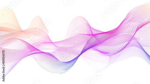 Create a symphony of color and light as you explore the wonders of technology with harmonious gradient lines in a single wave style isolated on solid white background