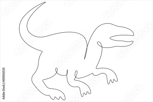 Continuous one line art drawing of dinosaur brachiosaurus outline vector illustration