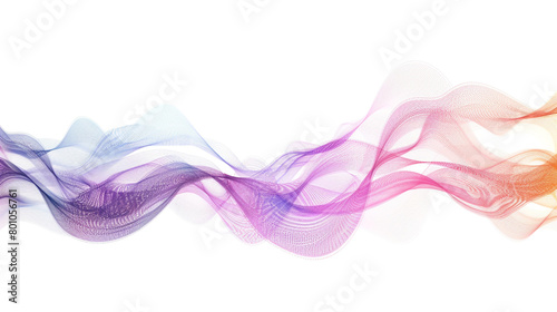 Craft an enchanting depiction of the evolution of technology with enchanting gradient lines in a single wave style isolated on solid white background