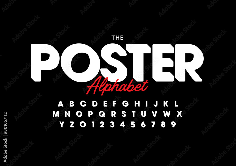 Vector of stylized modern font and alphabet Vector of stylized modern font and alphabet
